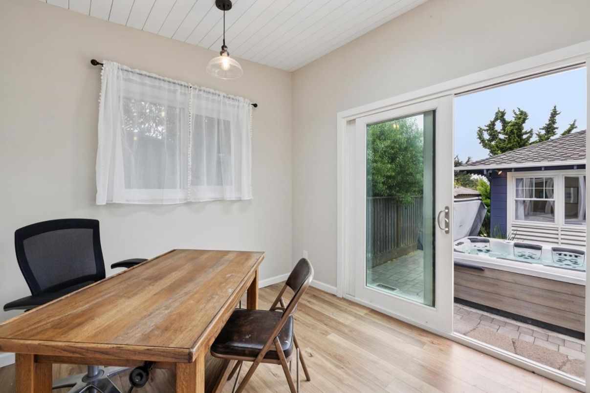 Home Office, Interior, Pendant Lights, Wood Texture Flooring