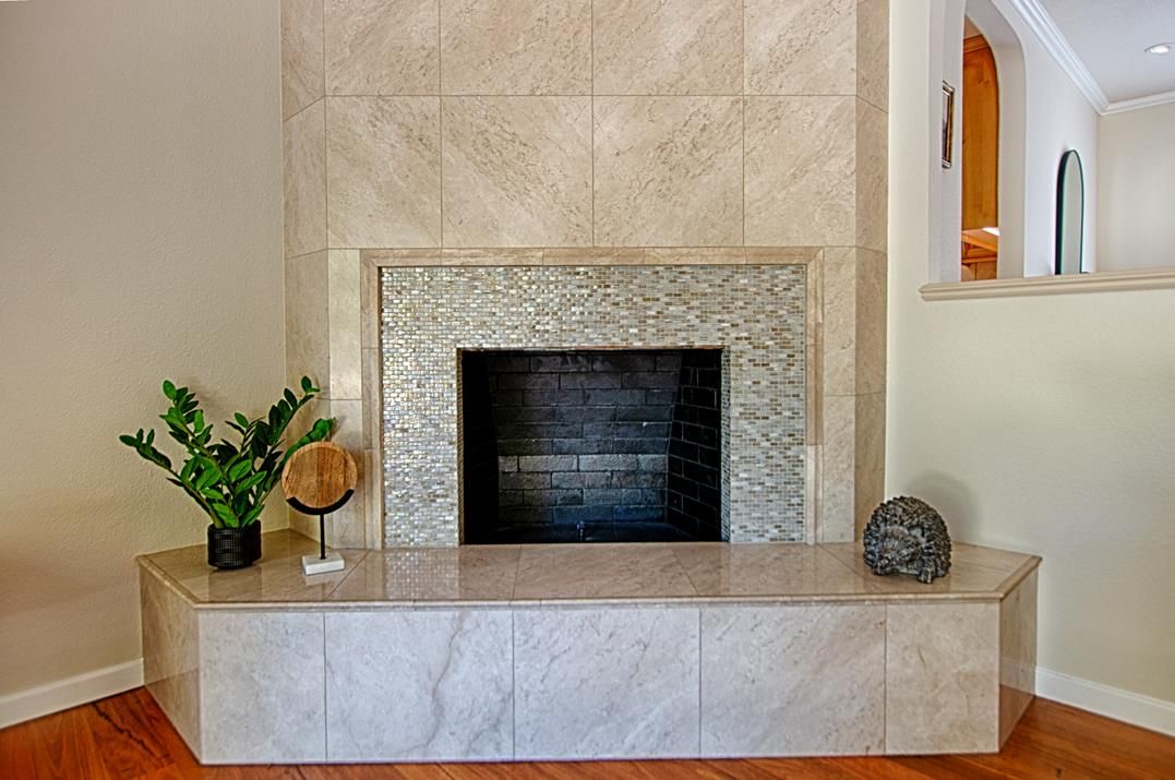 Fireplace, Interior, Wood Texture Flooring