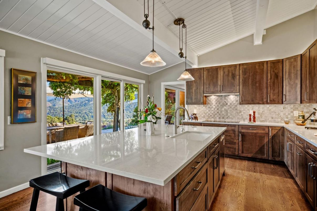 Interior, Kitchen, Pendant Lights, Wood Texture Flooring