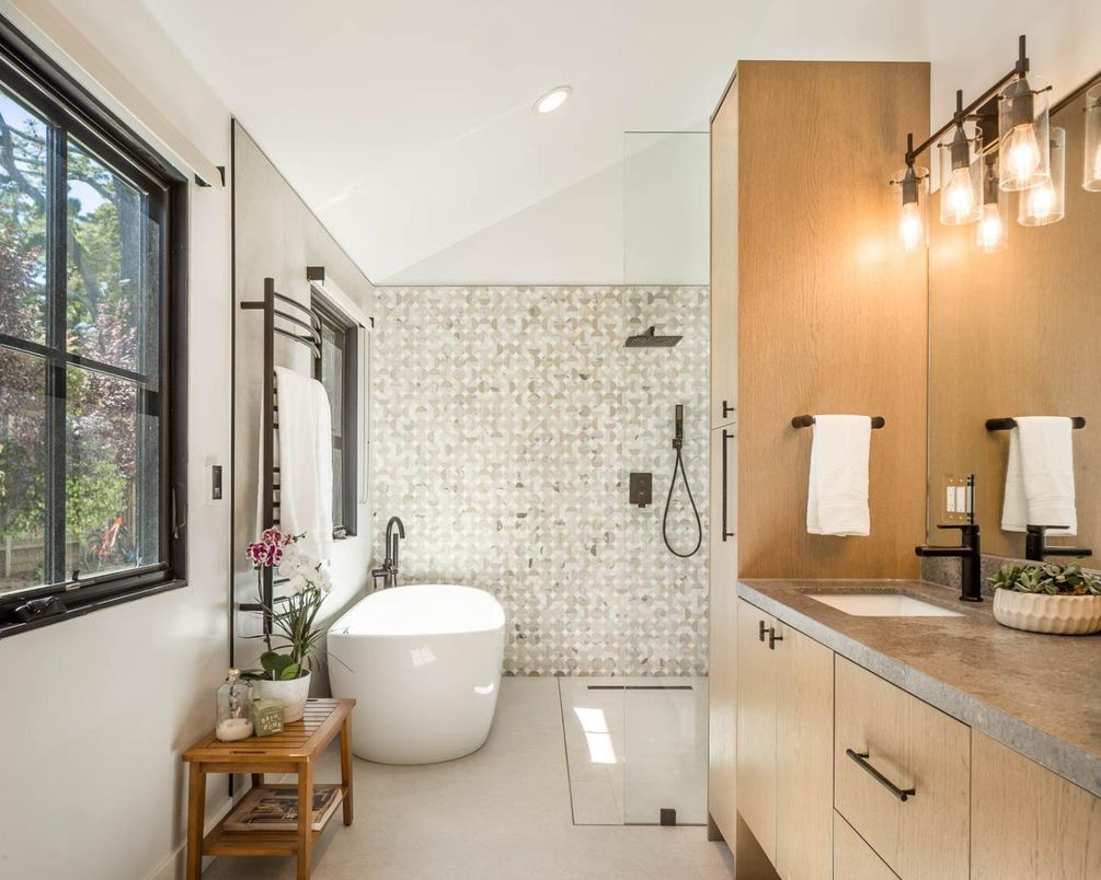 Bathroom, Dual Sink Vanities, Free Standing Baths, Glass Shower, Interior, Recessed Lighting