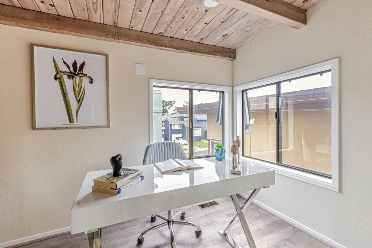 Home Office, Interior, Wooden Beams, Wooden Ceilings, Wood Texture Flooring
