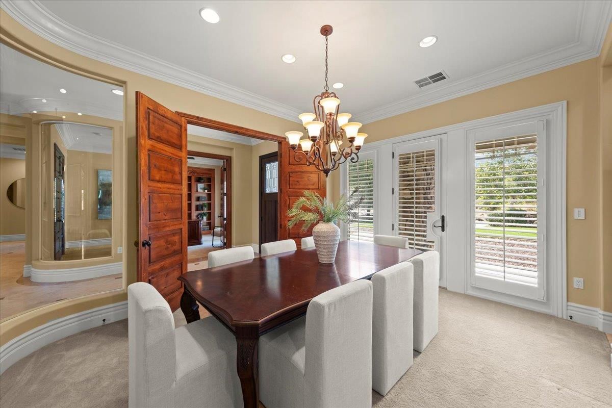 Chandelier, Dining room, Interior, Recessed Lighting