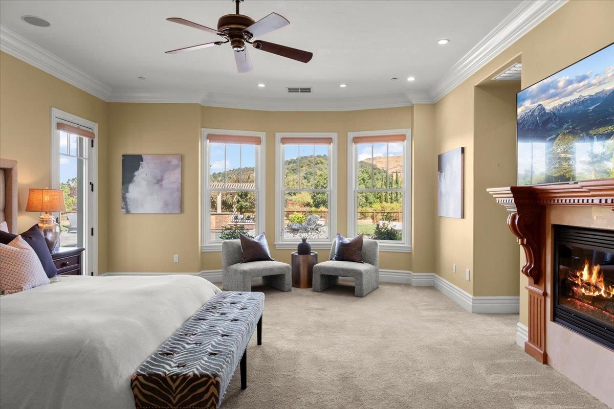 Bedroom, Fireplace, Interior, Recessed Lighting