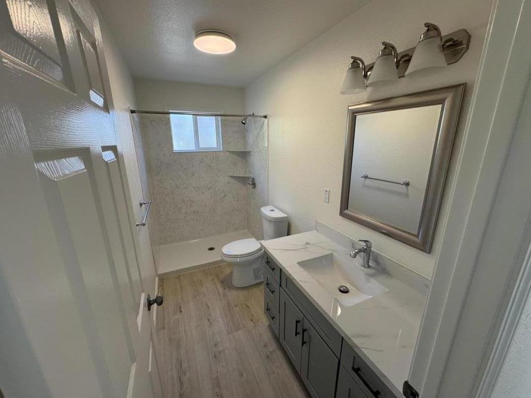 Bathroom, Dual Sink Vanities, Interior, Wood Texture Flooring
