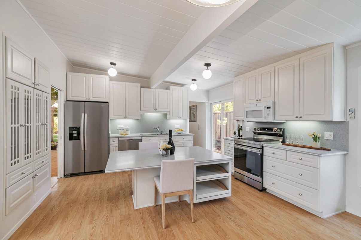 Interior, Kitchen, Stainless Steel Appliances, Wood Texture Flooring
