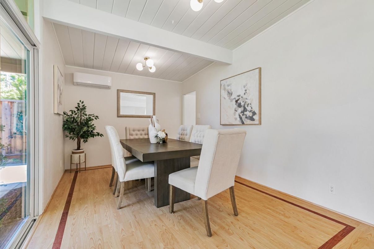 Dining room, Interior, Wood Texture Flooring