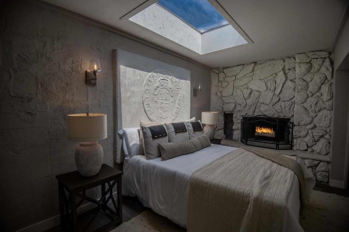 Bedroom, Fireplace, Interior, Stone Walls