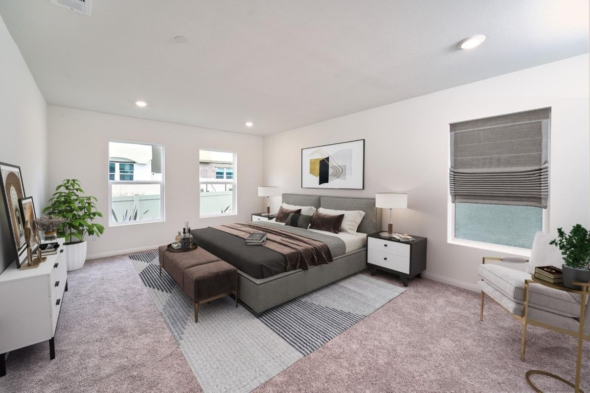 Bedroom, Interior, Recessed Lighting
