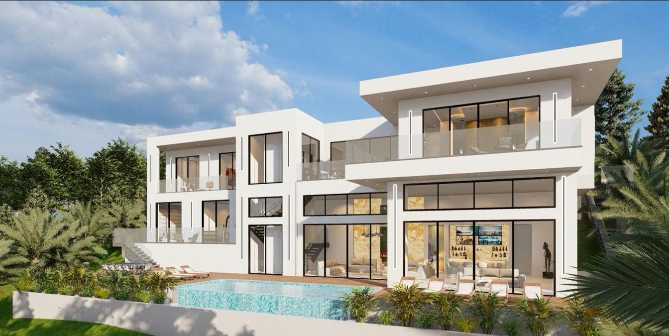 Exterior, Facade, Pool, Modern