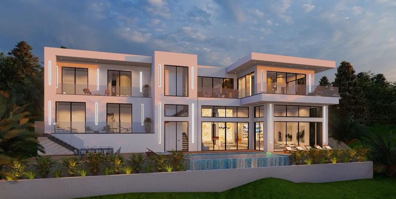 Exterior, Facade, Pool, Modern