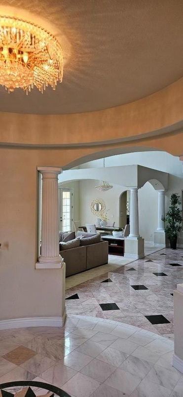 Chandelier, Interior, Living room, Marble
