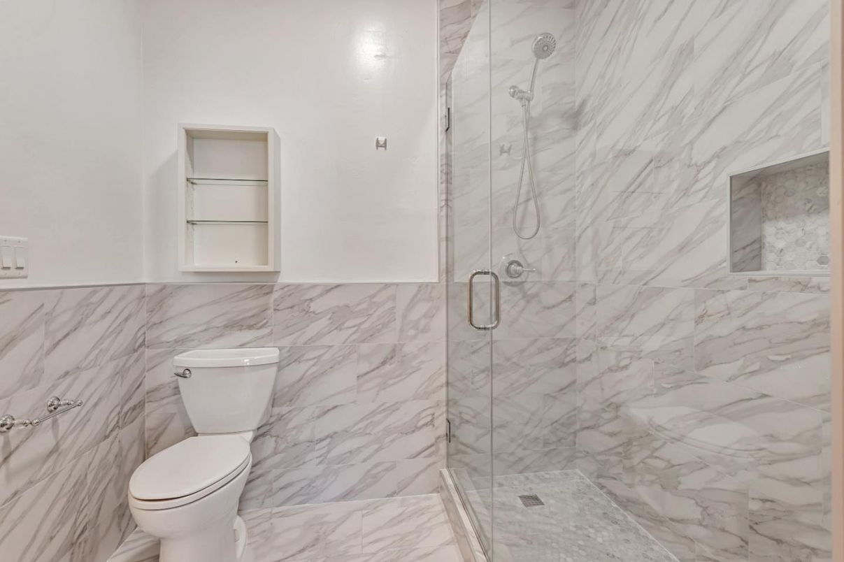 Bathroom, Glass Shower, Interior, Marble, Marble Walls