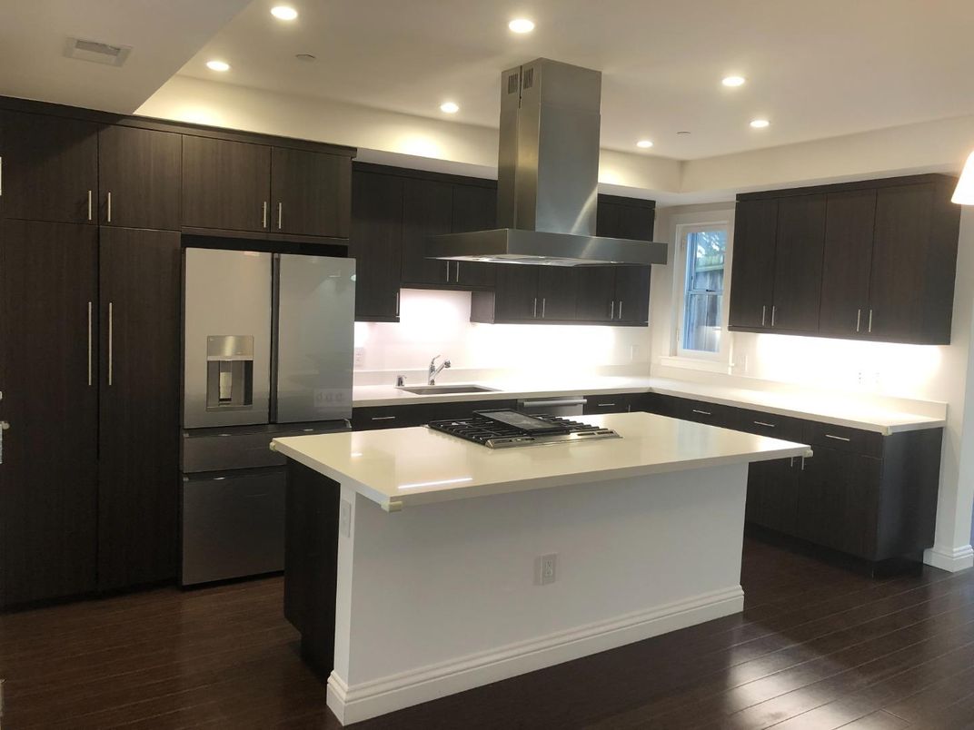 Interior, Kitchen, Recessed Lighting, Wood Texture Flooring