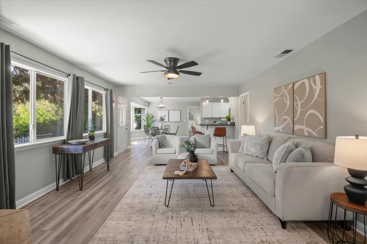 Dining room, Interior, Kitchen, Living room, Wood Texture Flooring