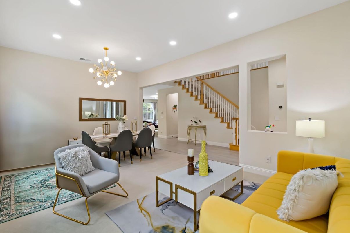 Dining room, Interior, Living room, Pendant Lights, Recessed Lighting