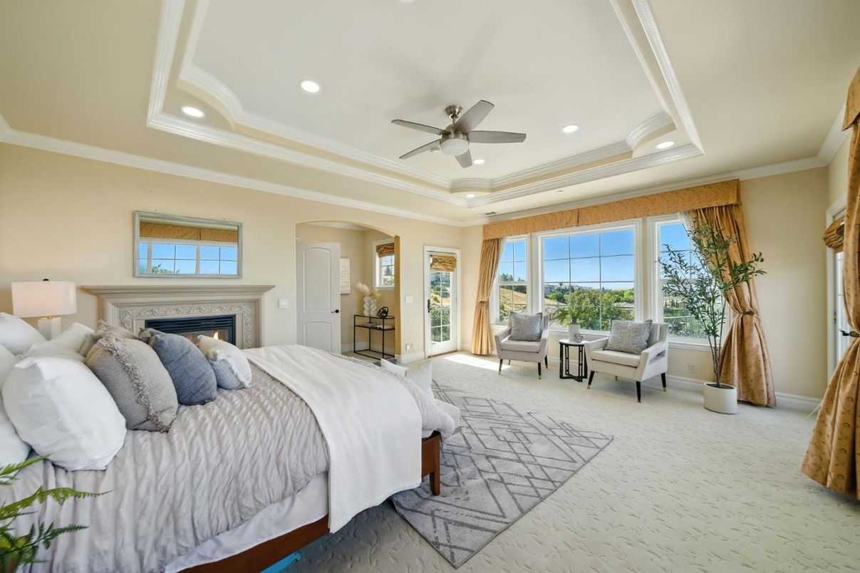 Bedroom, Fireplace, Interior, Recessed Lighting