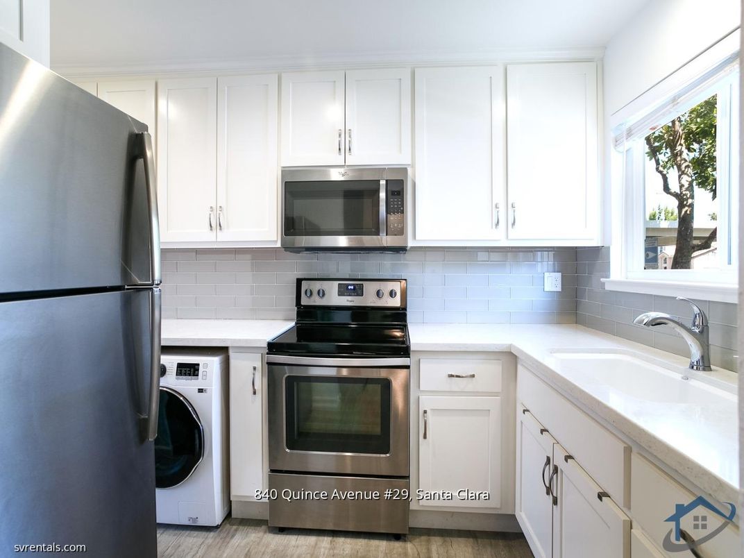 Interior, Kitchen, Stainless Steel Appliances, Washer, Wood Texture Flooring