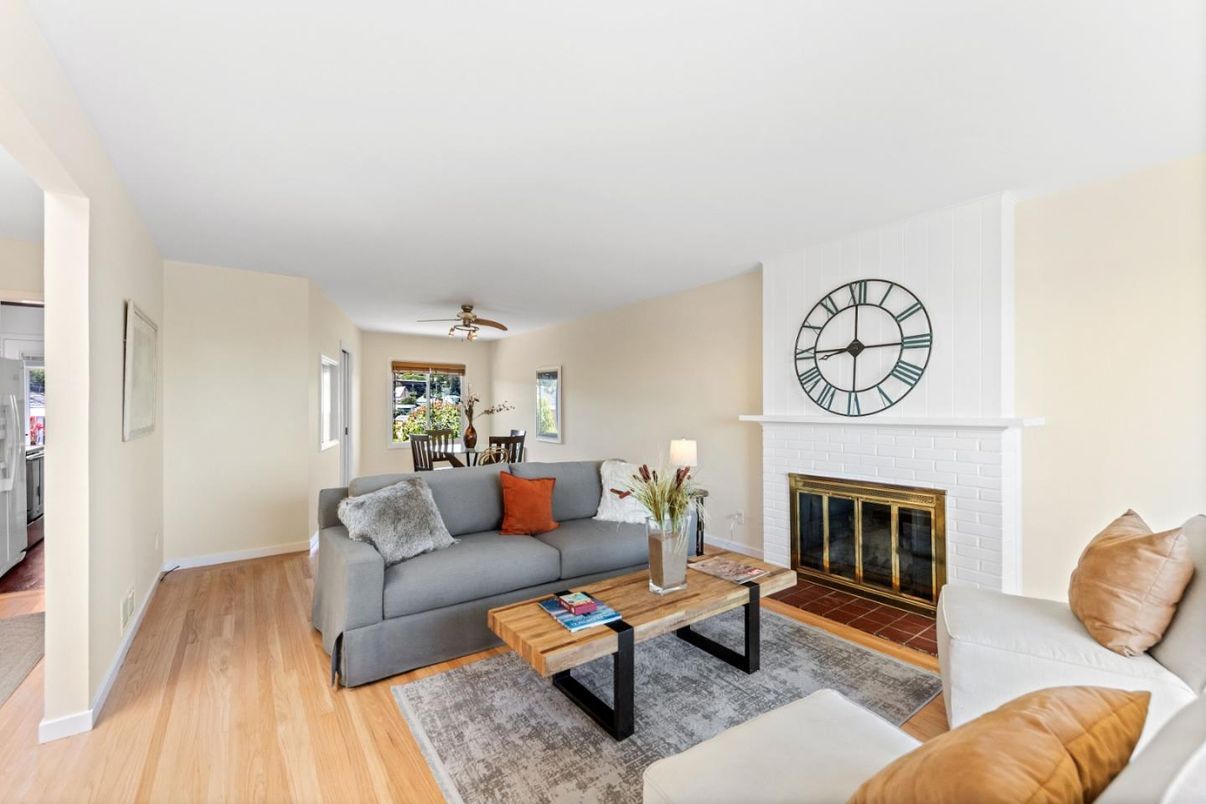 Dining room, Fireplace, Interior, Living room, Wood Texture Flooring