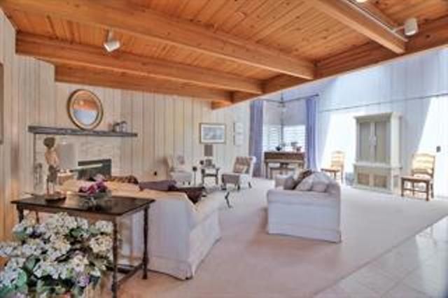 Fireplace, Interior, Living room, Recessed Lighting, Wooden Beams, Wooden Ceilings