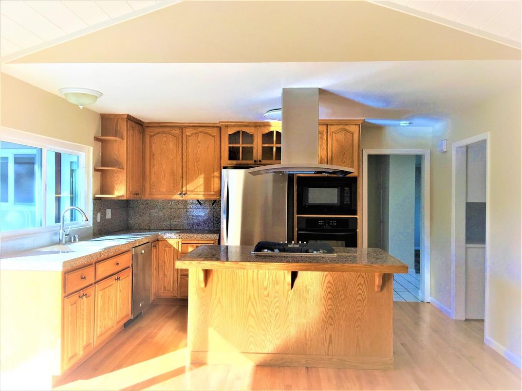 Interior, Kitchen, Stainless Steel Appliances, Wood Texture Flooring