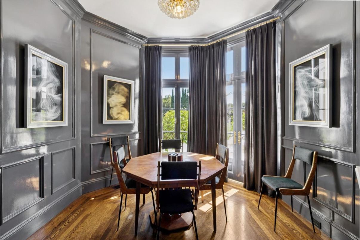 Chandelier, Dining room, Interior, Wood Texture Flooring