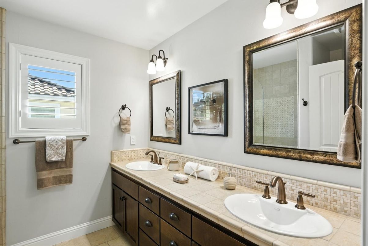 Bathroom, Dual Sink Vanities, Interior, Tile Countertops