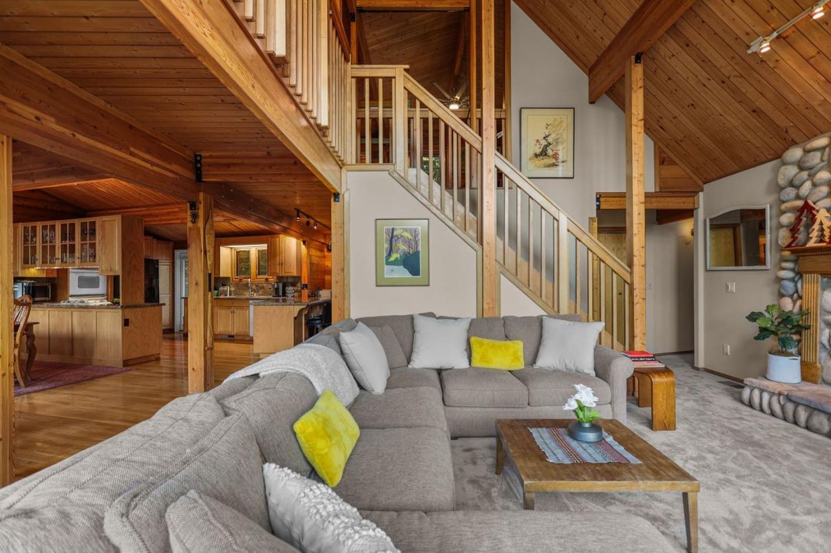 Interior, Kitchen, Living room, Wooden Beams, Wooden Ceilings, Wood Texture Flooring, Wooden Walls