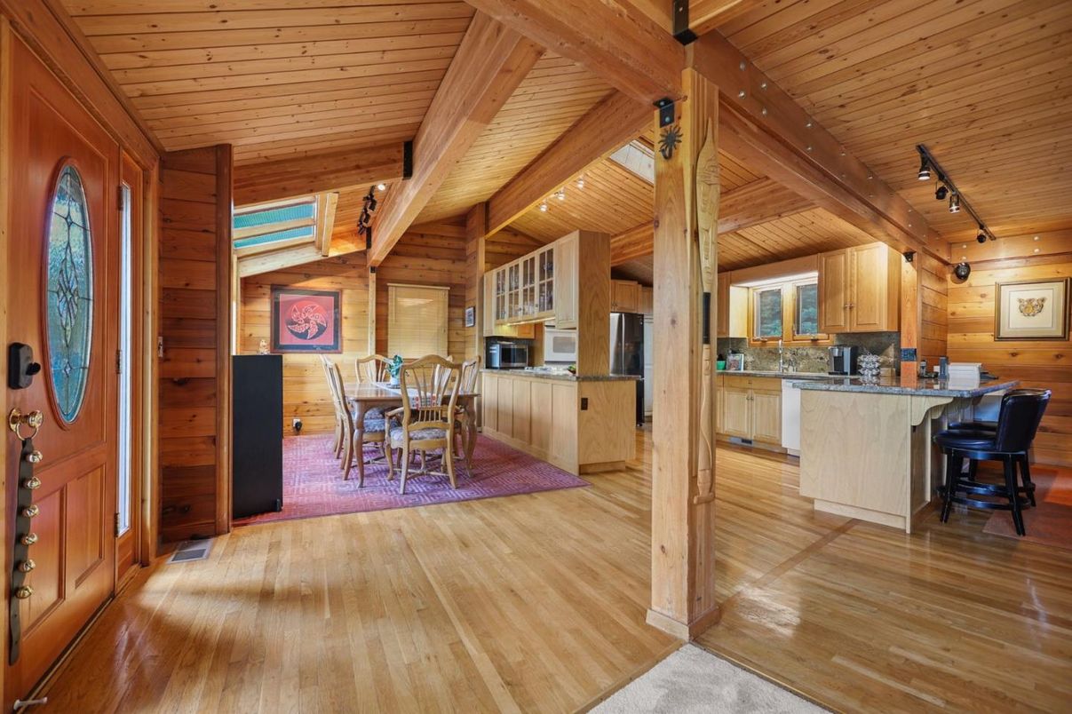 Dining room, Interior, Kitchen, Wooden Beams, Wooden Ceilings, Wood Texture Flooring, Wooden Walls
