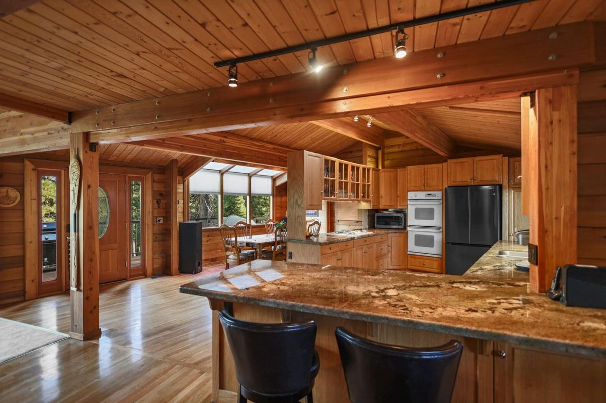 Dining room, Interior, Kitchen, Wooden Beams, Wooden Ceilings, Wood Texture Flooring, Wooden Walls