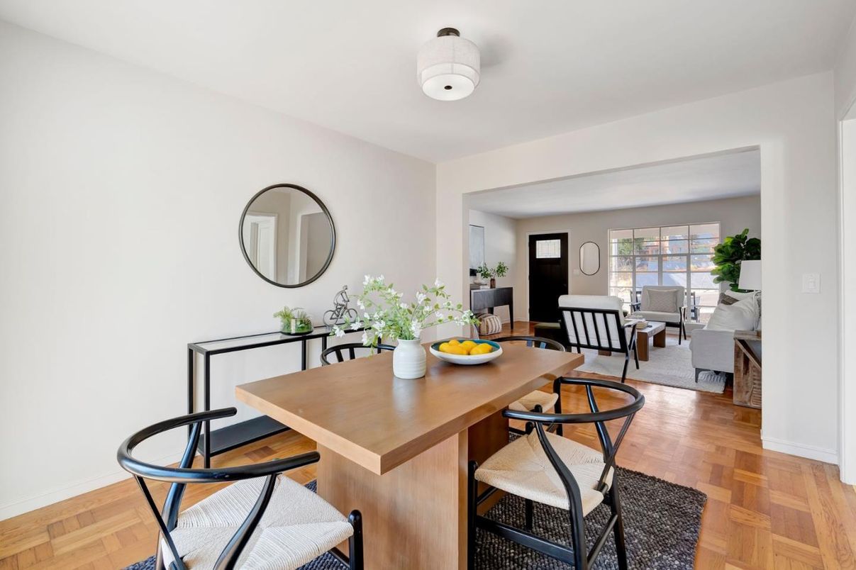 Dining room, Interior, Wood Texture Flooring