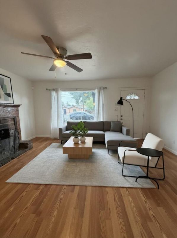 Fireplace, Interior, Living room, Wood Texture Flooring