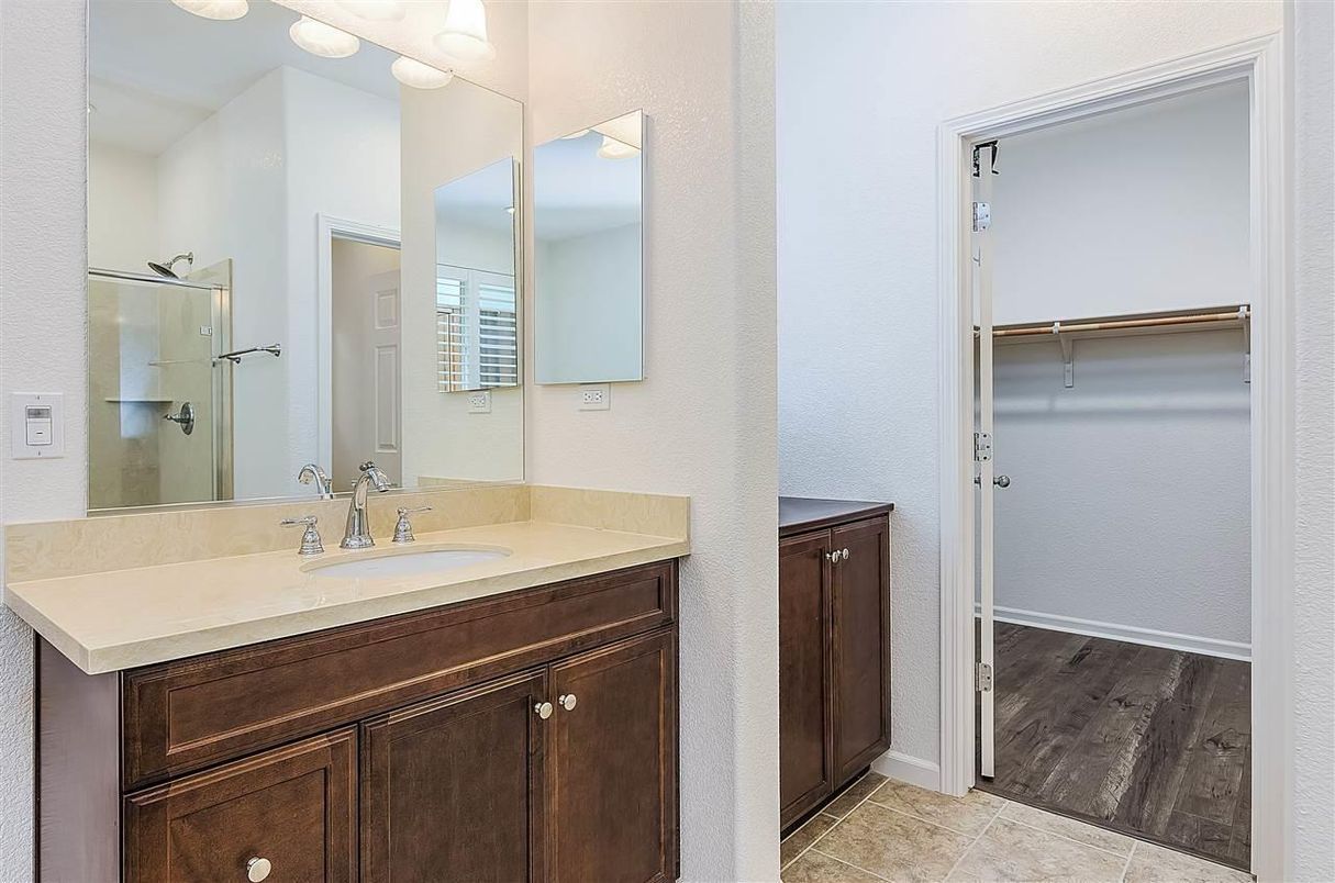Bathroom, Interior, Walk-in Closets, Wood Texture Flooring