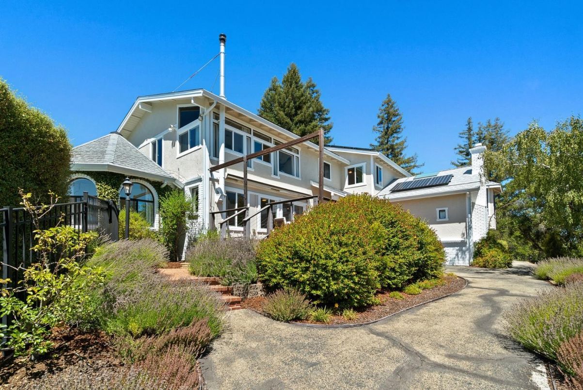 Exterior, Facade, Solar Panels, Tudor Revival