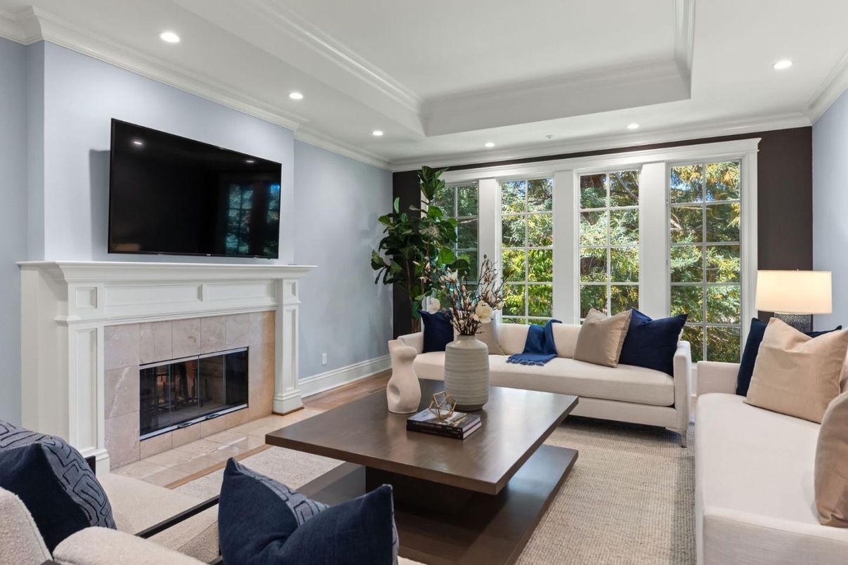 Fireplace, Interior, Living room, Recessed Lighting
