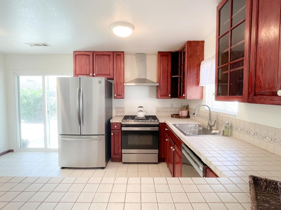 Interior, Kitchen, Stainless Steel Appliances, Tile Countertops