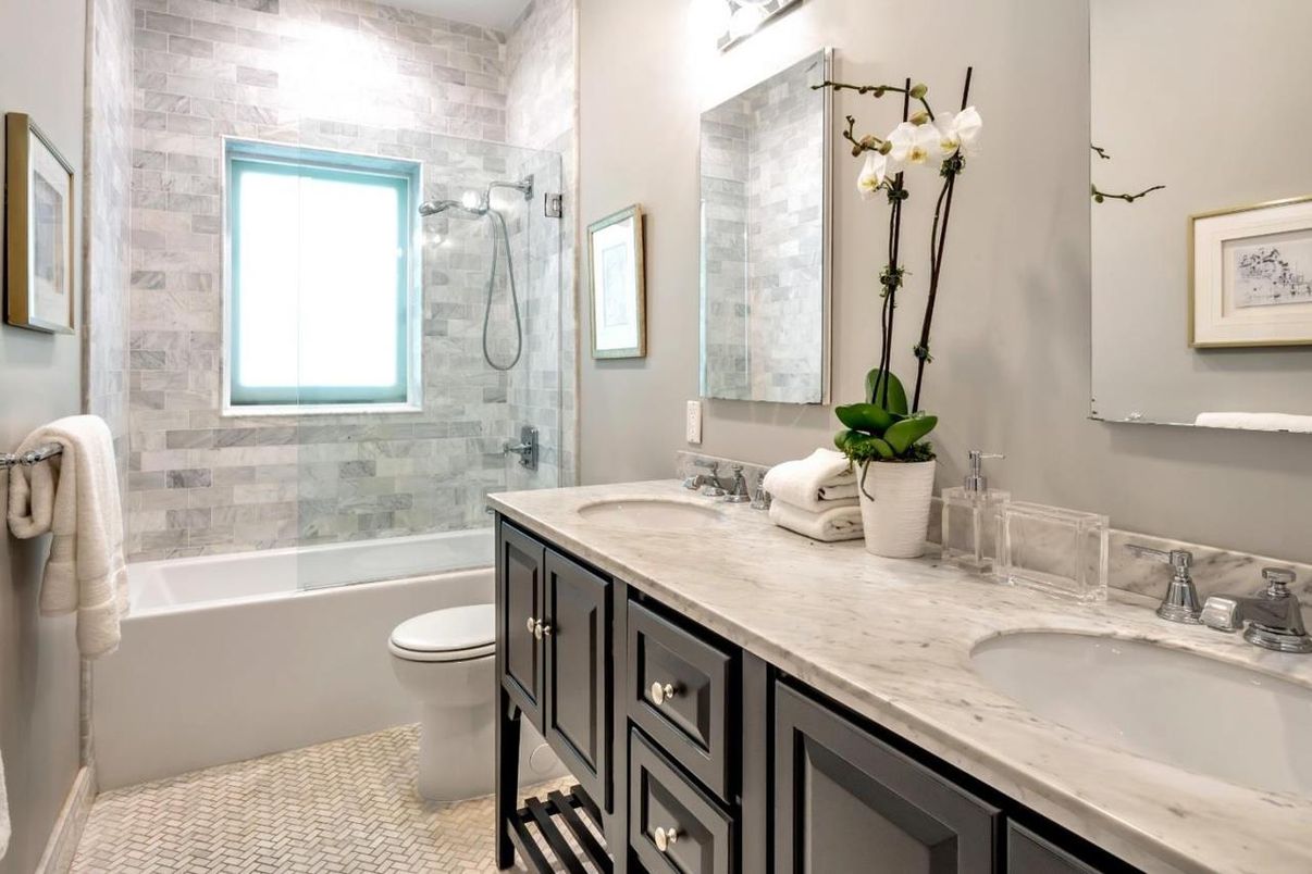 Bathroom, Dual Sink Vanities, Glass Shower, Interior