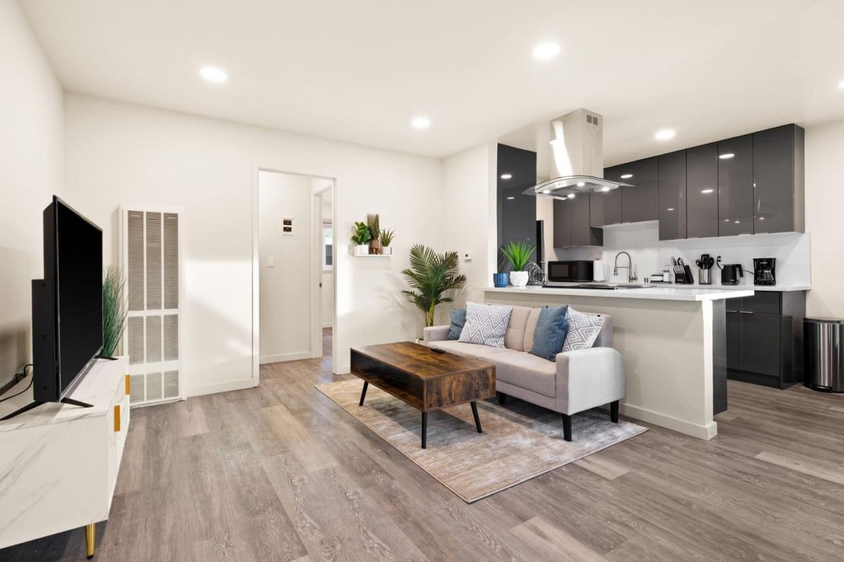 Interior, Kitchen, Recessed Lighting, Wood Texture Flooring