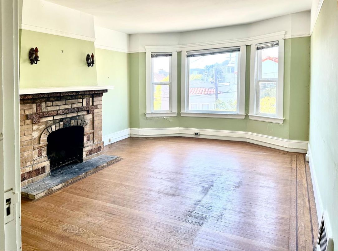 Empty room, Fireplace, Interior, Wood Texture Flooring