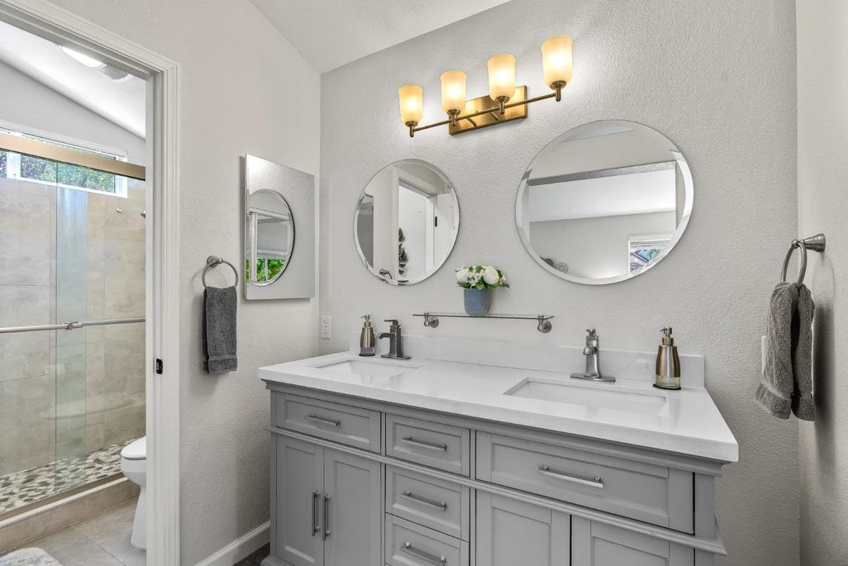 Bathroom, Dual Sink Vanities, Glass Shower, Interior