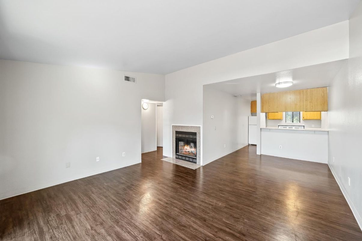 Empty room, Fireplace, Interior, Wood Texture Flooring