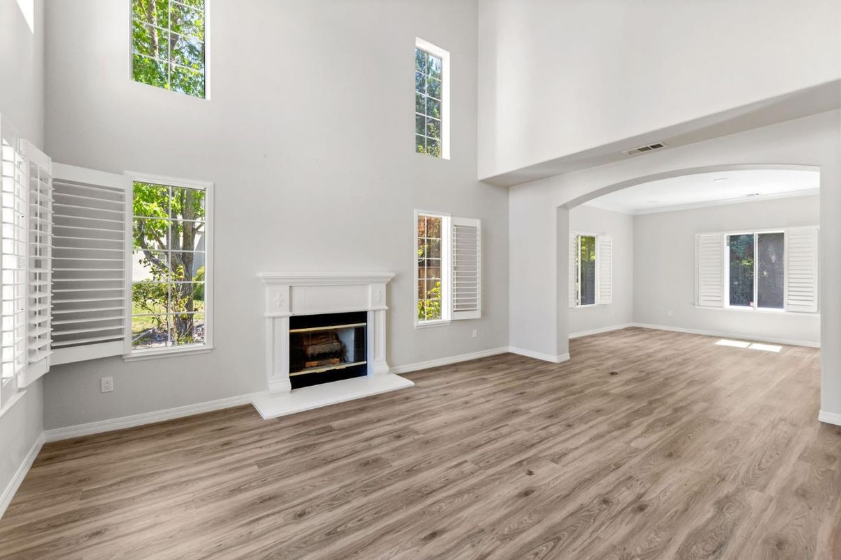 Empty room, Fireplace, Interior, Wood Texture Flooring