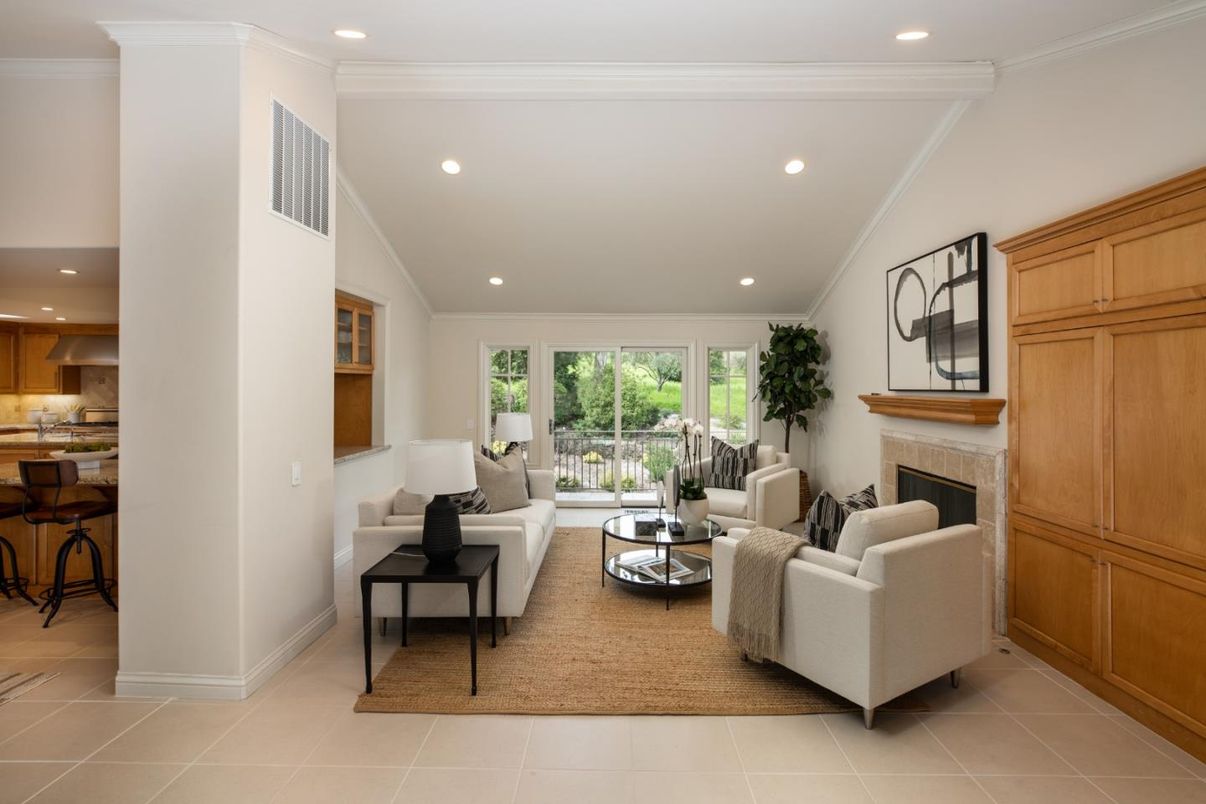 Fireplace, Interior, Living room, Recessed Lighting