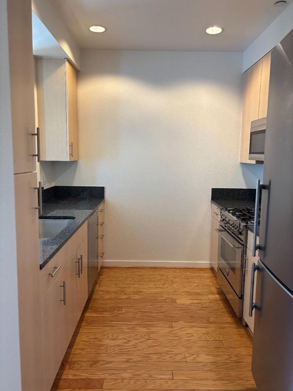 Interior, Kitchen, Recessed Lighting, Wood Texture Flooring