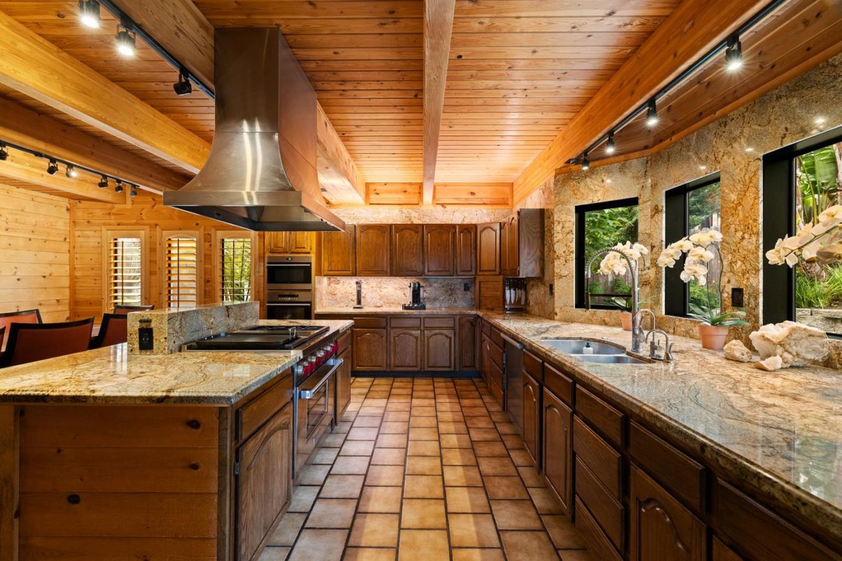 Interior, Kitchen, Stainless Steel Appliances, Stone Walls, Wooden Beams, Wooden Ceilings