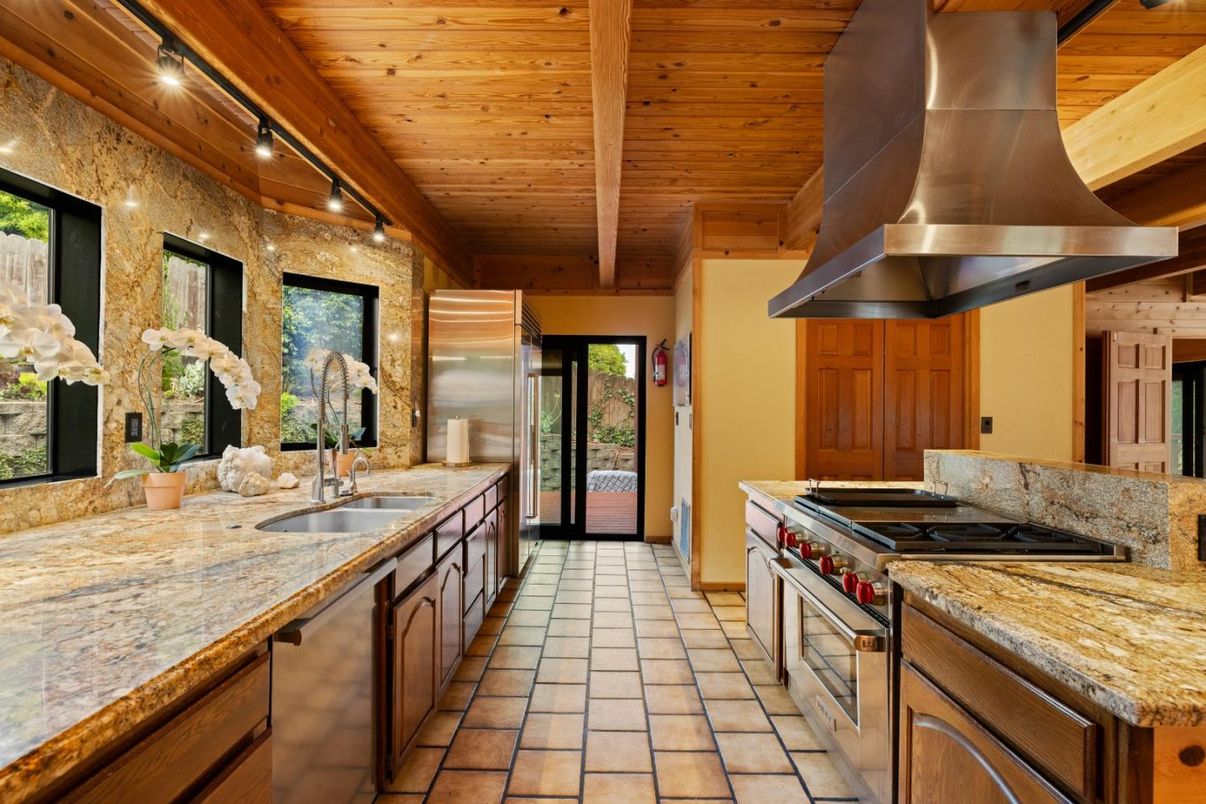 Interior, Kitchen, Stainless Steel Appliances, Wooden Ceilings