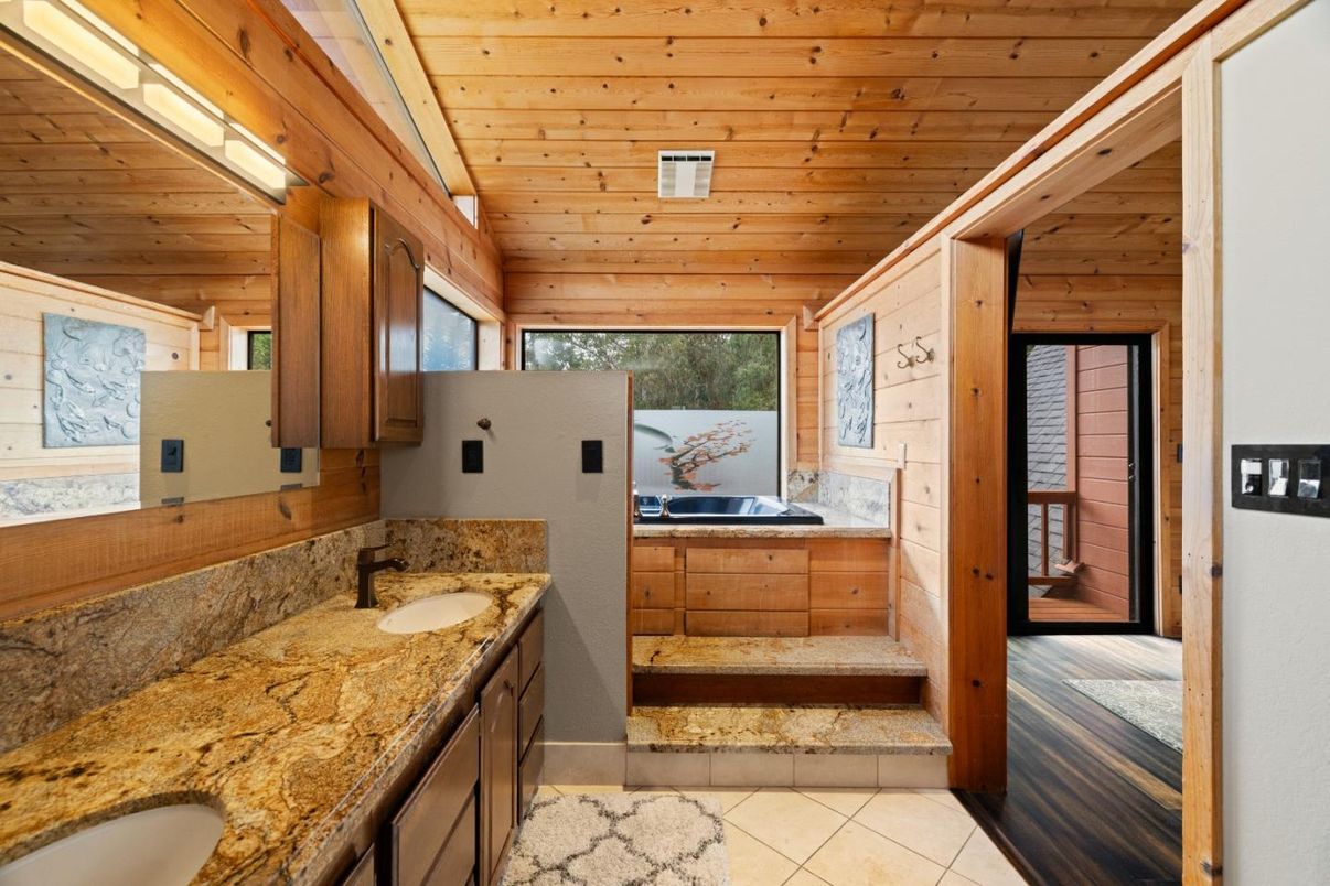 Bathroom, Interior, Wooden Ceilings, Wood Texture Flooring, Wooden Walls