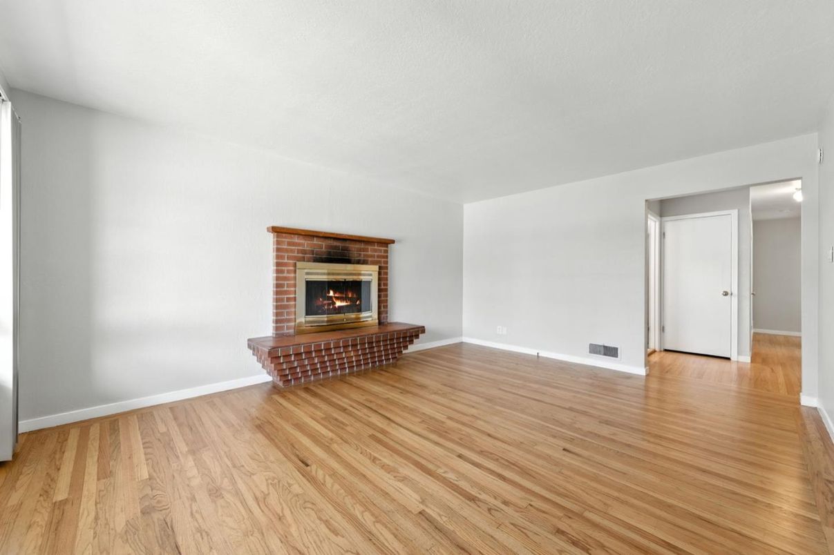 Empty room, Fireplace, Interior, Wood Texture Flooring