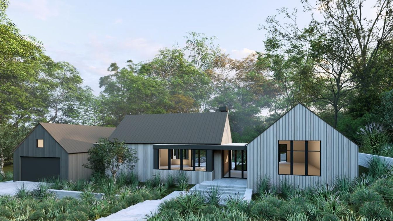 Attached, Backyard, Exterior, Facade, Farmhouse