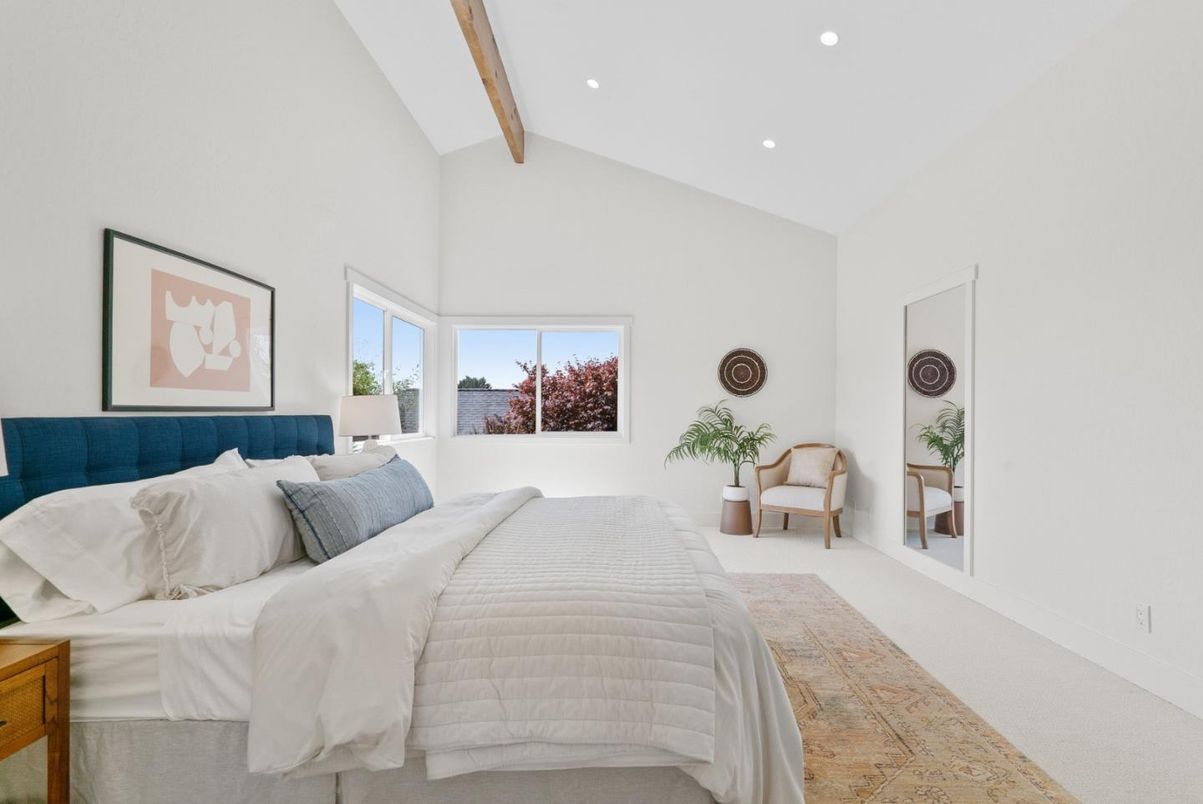 Bedroom, Interior, Recessed Lighting, Wooden Beams
