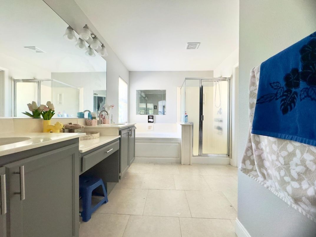 Bathroom, Dual Sink Vanities, Glass Shower, Interior